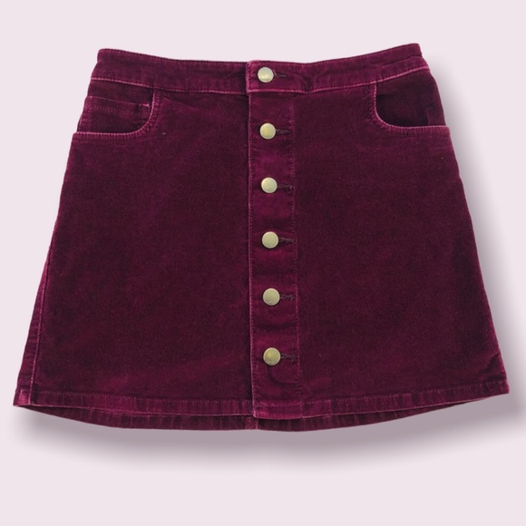 Express, Corduroy Mini Skirt, Button Down Front, Size 0 - Picture 2 of 16